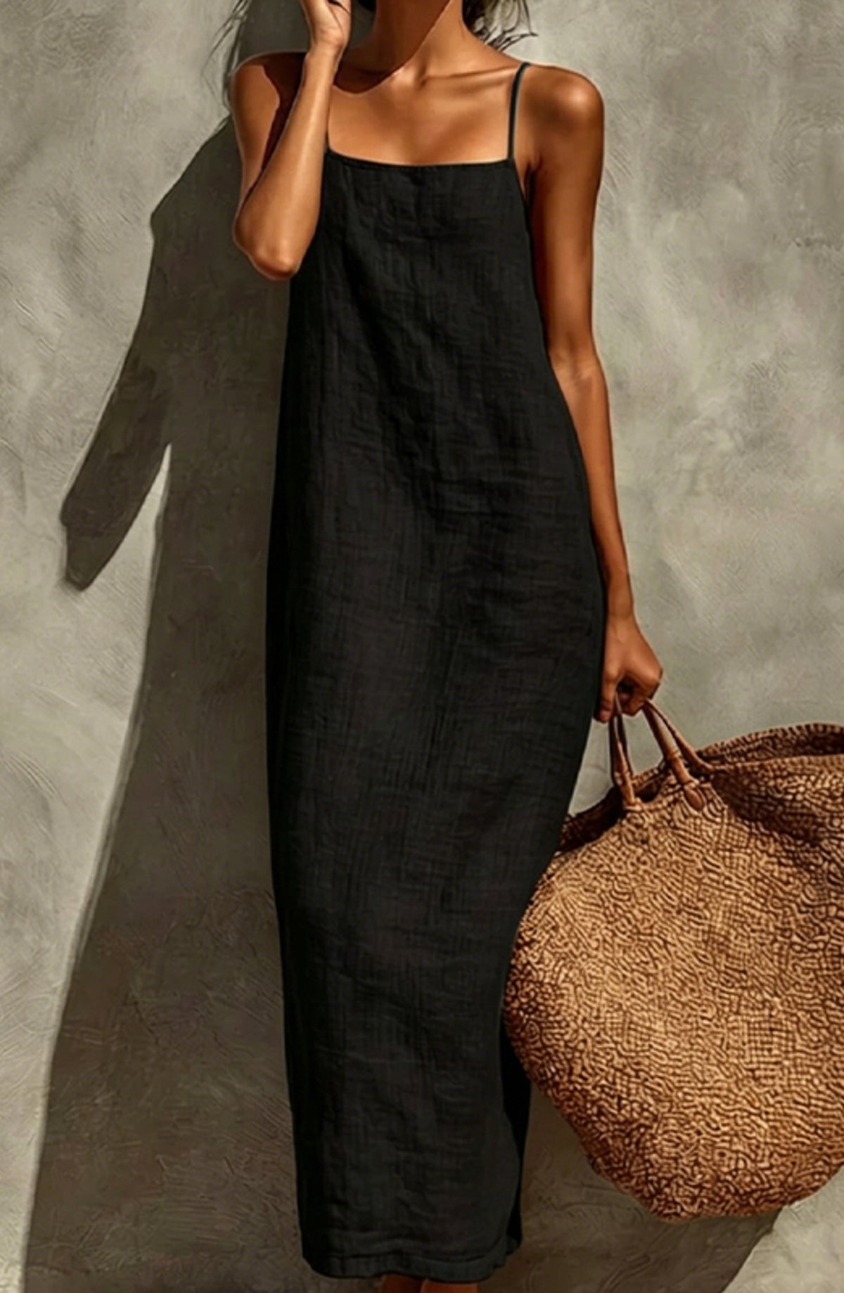 Vestido liso de estilo informal para mujer