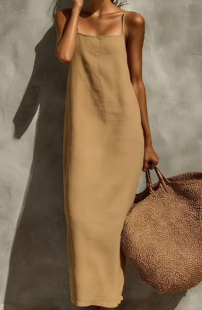 Vestido liso de estilo informal para mujer
