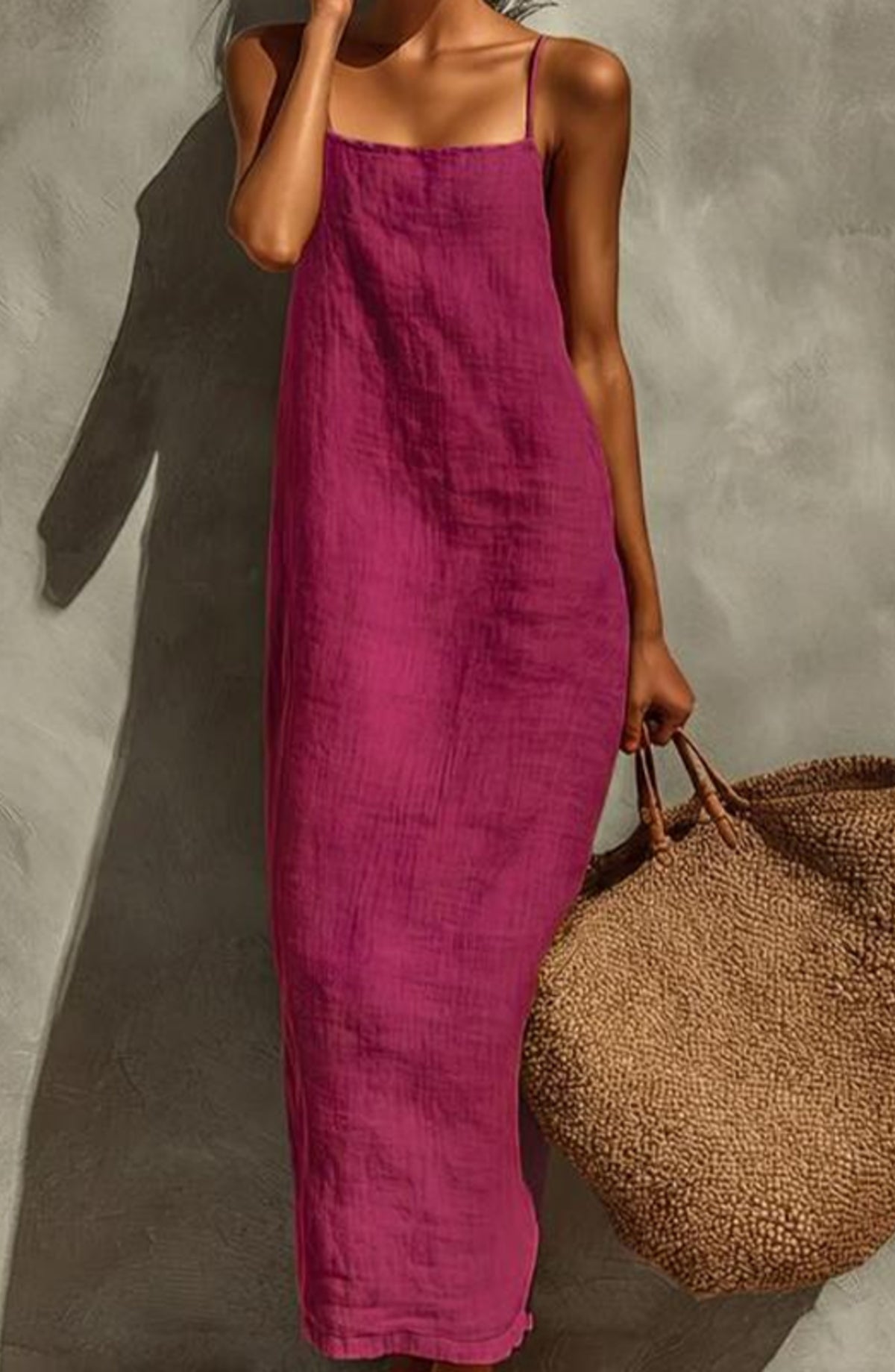 Vestido liso de estilo informal para mujer