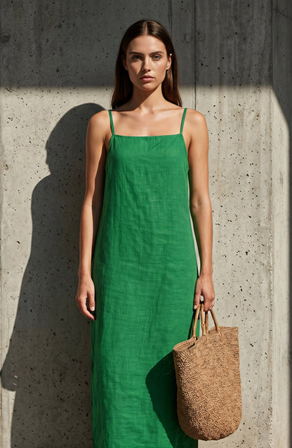 Vestido liso de estilo informal para mujer